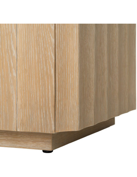 Grand Buffet bahut design scandinave Bas 4 portes 208 cm Bois de chêne Naturel Nordys 