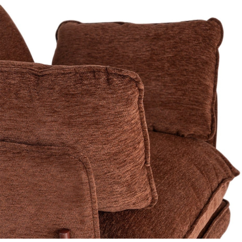 Fauteuil lounge design rétro seventies Tissu Marron foncé Métal Kandor 