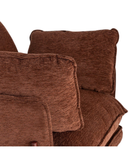 Fauteuil lounge design rétro seventies Tissu Marron foncé Métal Kandor 