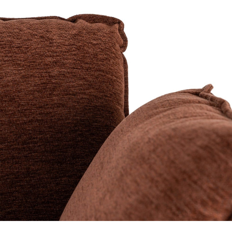 Fauteuil lounge design rétro seventies Tissu Marron foncé Métal Kandor 