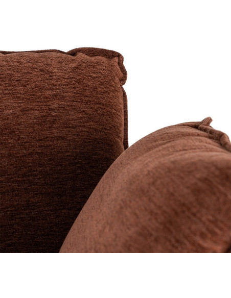 Fauteuil lounge design rétro seventies Tissu Marron foncé Métal Kandor 