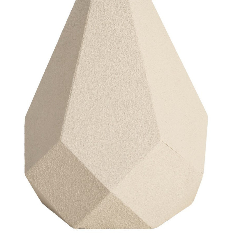 Table d'appoint design sculptural contemporain Ronde 45 cm Métal Blanc crème Bois MDF Naturel Érovia 