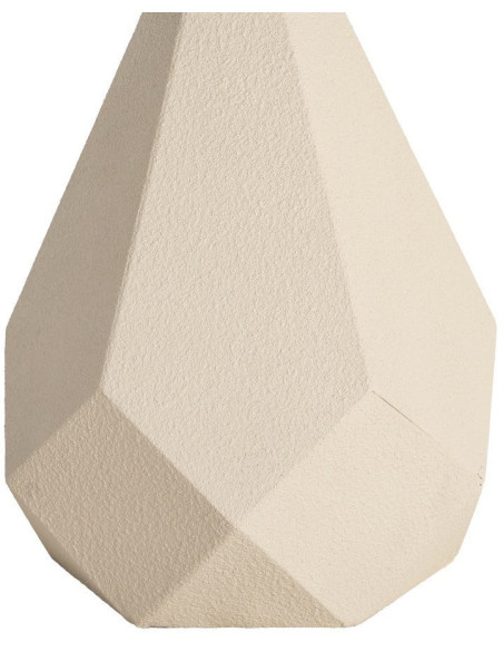Table d'appoint design sculptural contemporain Ronde 45 cm Métal Blanc crème Bois MDF Naturel Érovia 