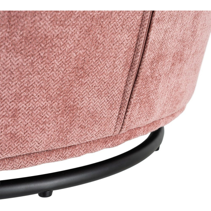 Fauteuil pivotant rétro organique Tissu Rose saumon Bois MDF Métal Sorevia 