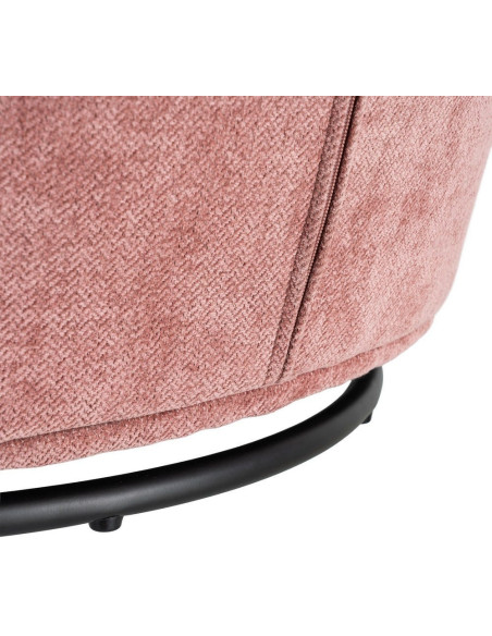 Fauteuil pivotant rétro organique Tissu Rose saumon Bois MDF Métal Sorevia 