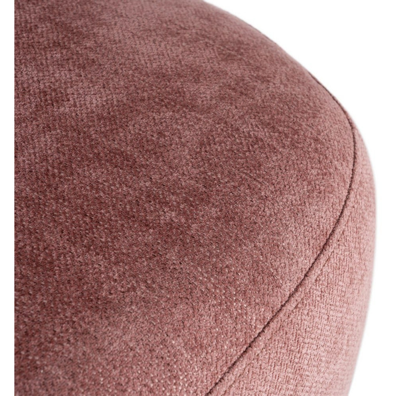 Fauteuil pivotant rétro organique Tissu Rose saumon Bois MDF Métal Sorevia 