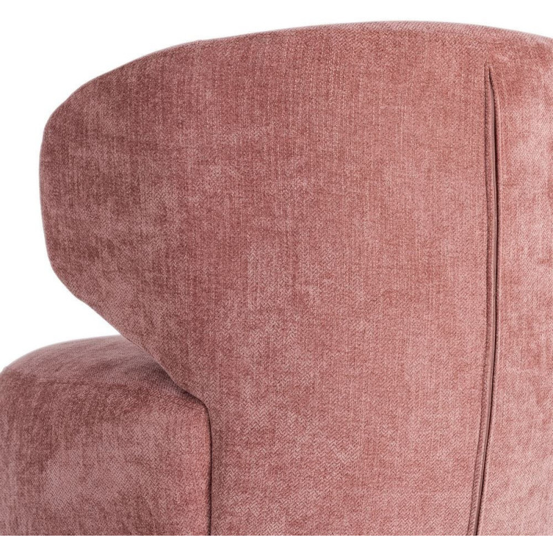 Fauteuil pivotant rétro organique Tissu Rose saumon Bois MDF Métal Sorevia 