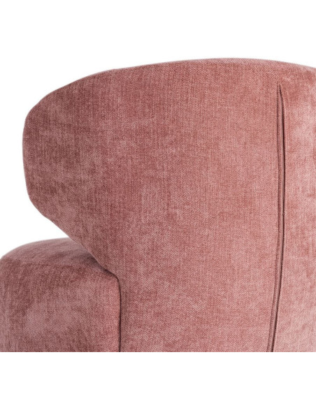 Fauteuil pivotant rétro organique Tissu Rose saumon Bois MDF Métal Sorevia 