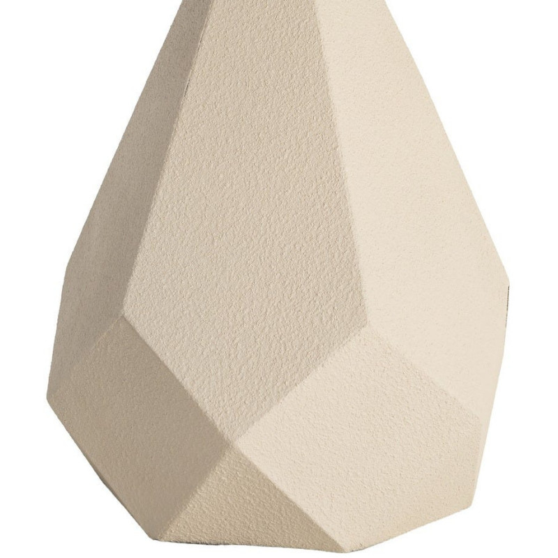 Table d'appoint design sculptural contemporain Ronde 50 cm Métal Blanc crème Bois MDF Naturel Érovia 