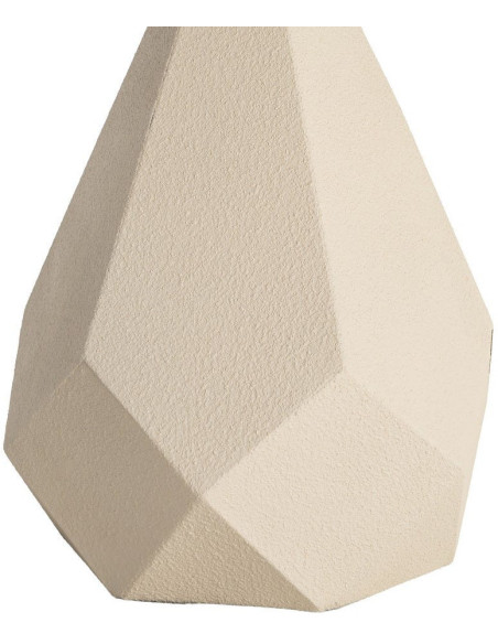 Table d'appoint design sculptural contemporain Ronde 50 cm Métal Blanc crème Bois MDF Naturel Érovia 