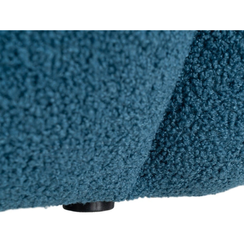 Fauteuil lounge design organique moderne style années 70 Tissu chiné texturé Bleu Bois MDF Cocoonyo 