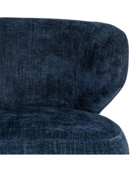 Fauteuil pivotant rétro organique Tissu Bleu Bois MDF Métal Sorevia 