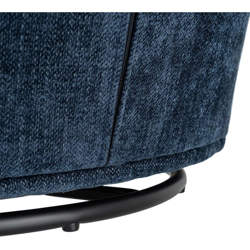 Fauteuil pivotant rétro organique Tissu Bleu Bois MDF Métal Sorevia 
