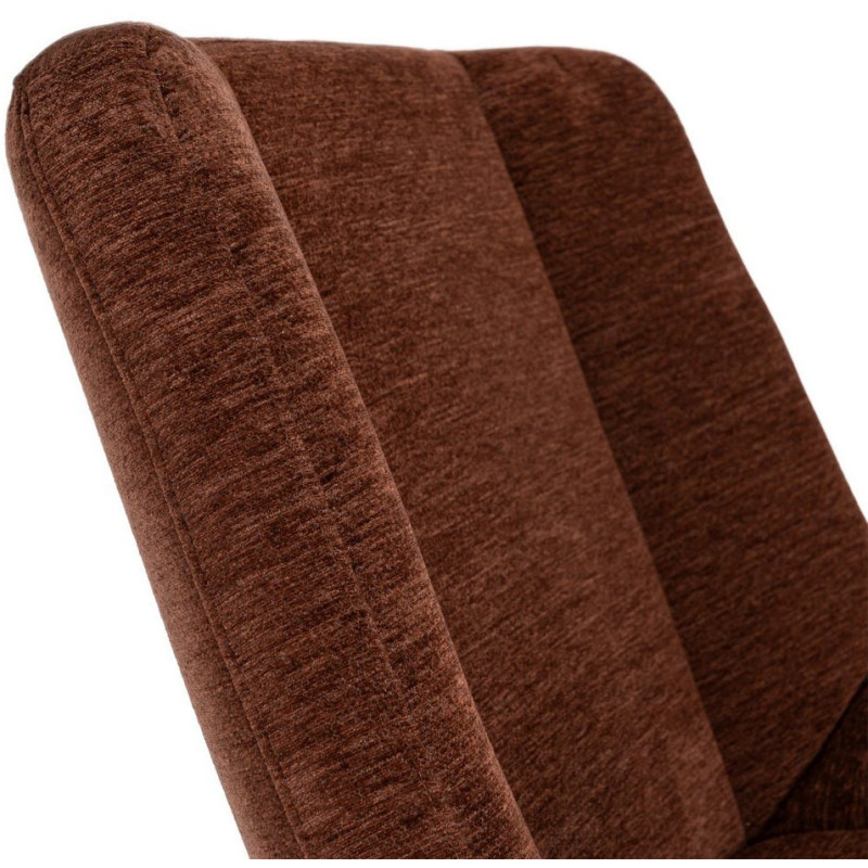 Fauteuil lounge pivotant design inspiration seventies Tissu Marron foncé Métal Noir Sirokko 