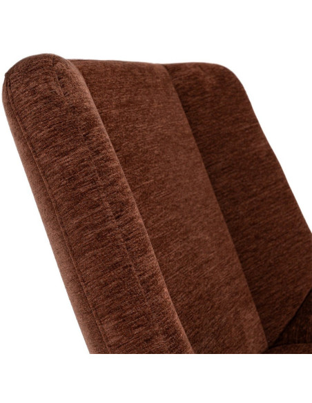Fauteuil lounge pivotant design inspiration seventies Tissu Marron foncé Métal Noir Sirokko 