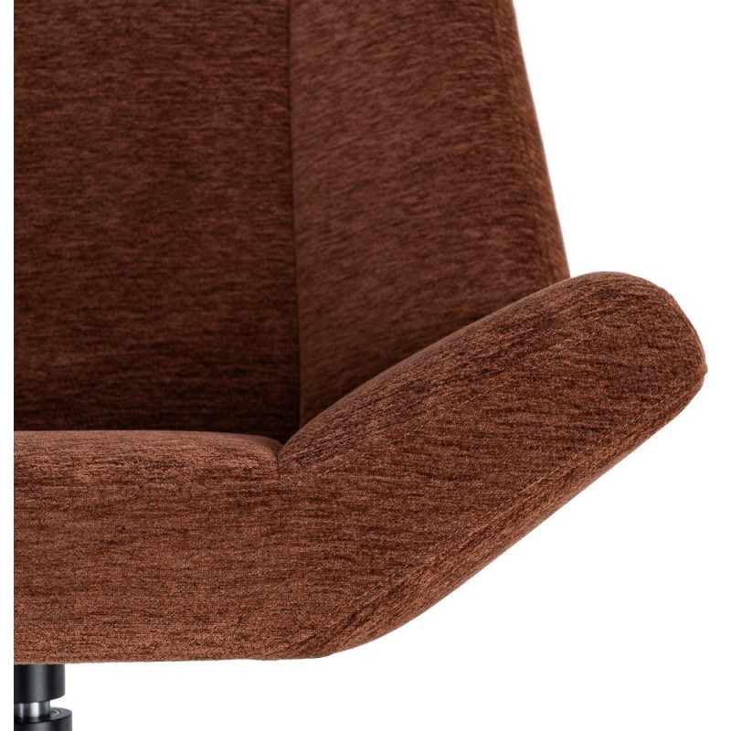 Fauteuil lounge pivotant design inspiration seventies Tissu Marron foncé Métal Noir Sirokko 