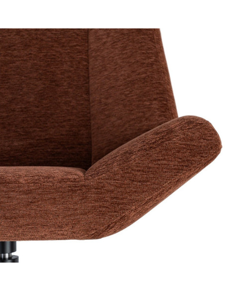 Fauteuil lounge pivotant design inspiration seventies Tissu Marron foncé Métal Noir Sirokko 