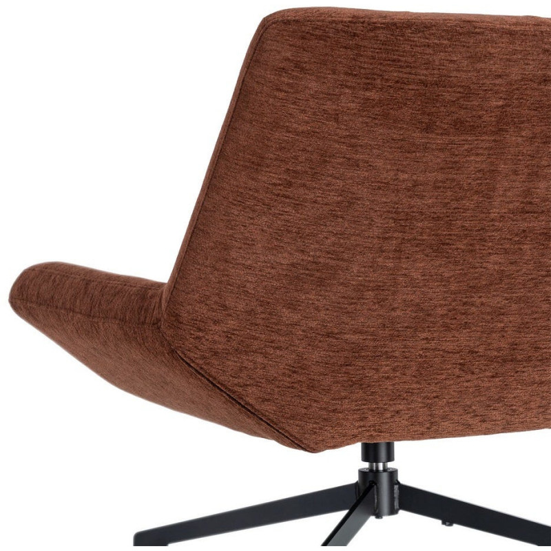 Fauteuil lounge pivotant design inspiration seventies Tissu Marron foncé Métal Noir Sirokko 