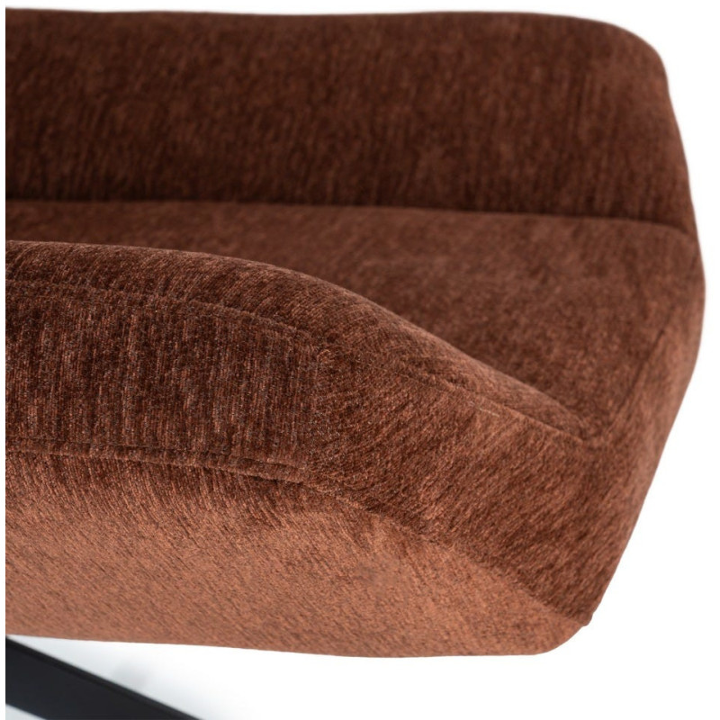 Fauteuil lounge pivotant design inspiration seventies Tissu Marron foncé Métal Noir Sirokko 