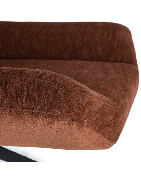 Fauteuil lounge pivotant design inspiration seventies Tissu Marron foncé Métal Noir Sirokko 