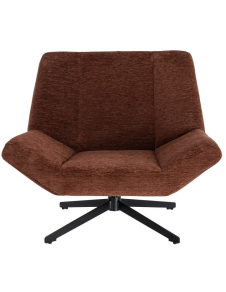 Fauteuil lounge pivotant design inspiration seventies Tissu Marron foncé Métal Noir Sirokko 