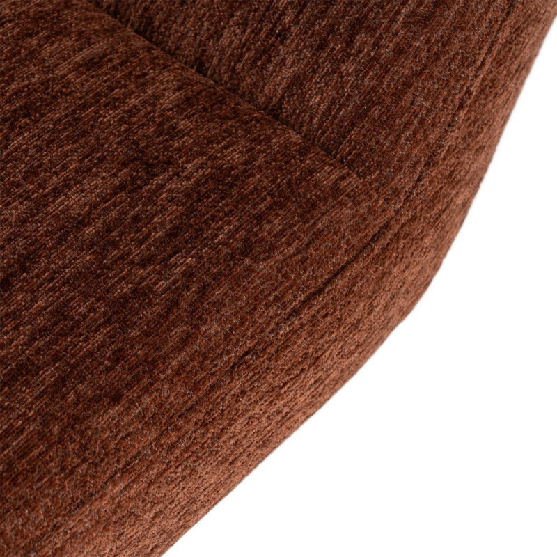 Fauteuil lounge pivotant design inspiration seventies Tissu Marron foncé Métal Noir Sirokko 