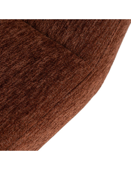 Fauteuil lounge pivotant design inspiration seventies Tissu Marron foncé Métal Noir Sirokko 