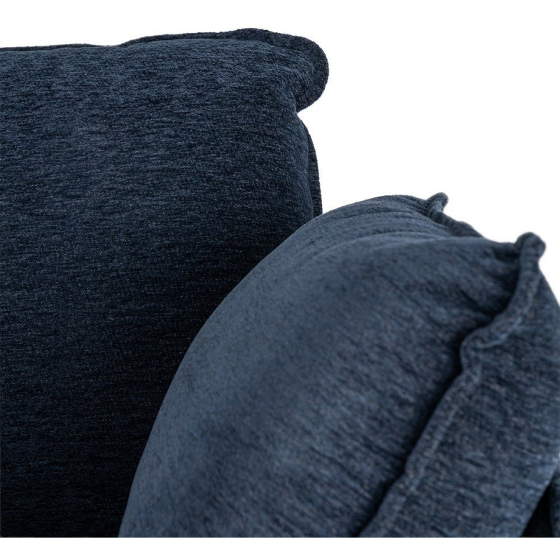 Fauteuil lounge design rétro seventies Tissu Bleu Métal Kandor 