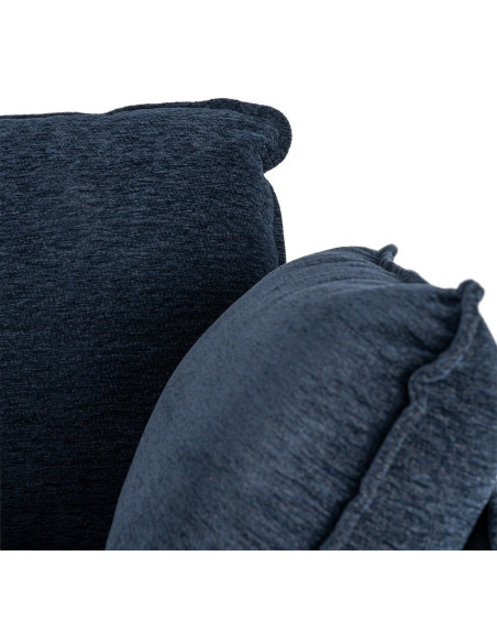 Fauteuil lounge design rétro seventies Tissu Bleu Métal Kandor 