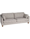 Grand Canapé minimaliste esprit scadinave Droit 3 places 221 cm Tissu chiné texturé Gris foncé Bois d'hévéa Seloriado 
