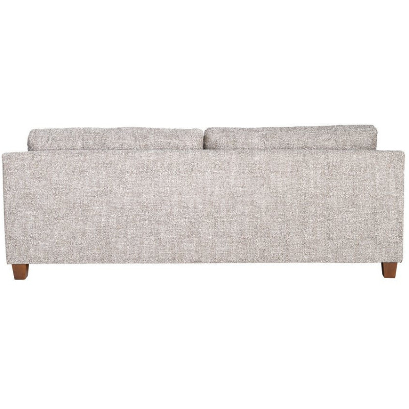 Grand Canapé minimaliste esprit scadinave Droit 3 places 221 cm Tissu chiné texturé Gris foncé Bois d'hévéa Seloriado 