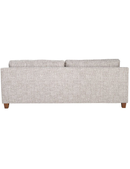 Grand Canapé minimaliste esprit scadinave Droit 3 places 221 cm Tissu chiné texturé Gris foncé Bois d'hévéa Seloriado 