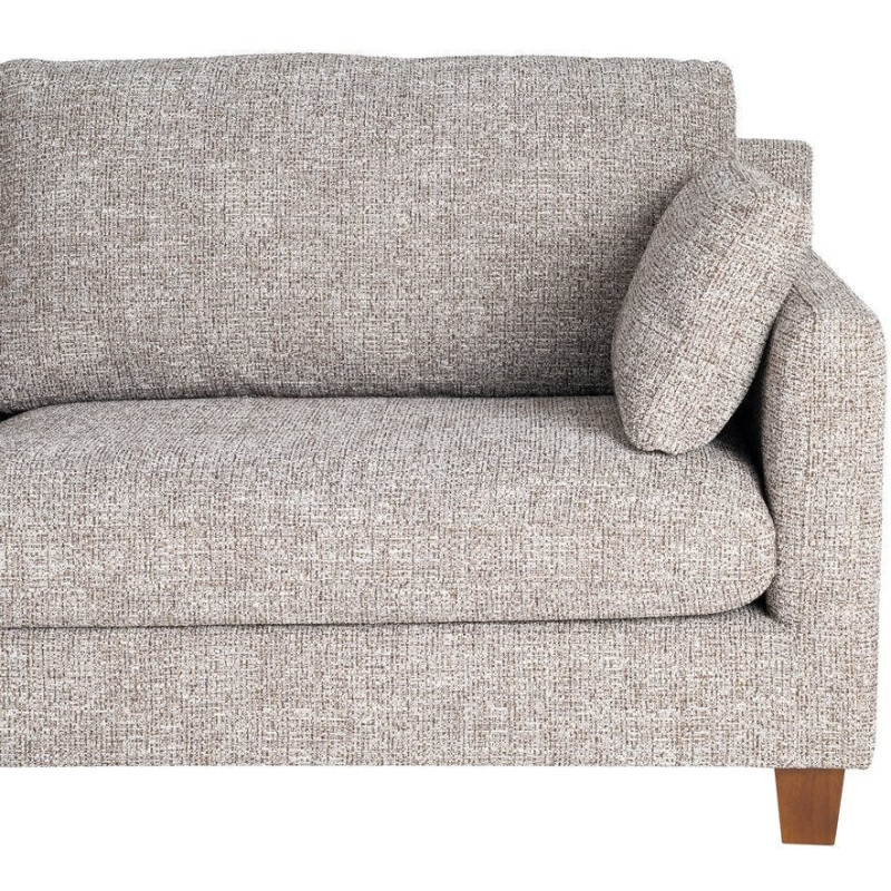 Grand Canapé minimaliste esprit scadinave Droit 3 places 221 cm Tissu chiné texturé Gris foncé Bois d'hévéa Seloriado 