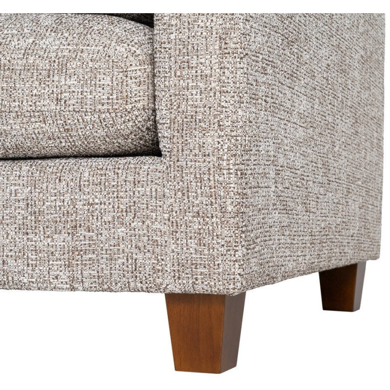 Grand Canapé minimaliste esprit scadinave Droit 3 places 221 cm Tissu chiné texturé Gris foncé Bois d'hévéa Seloriado 