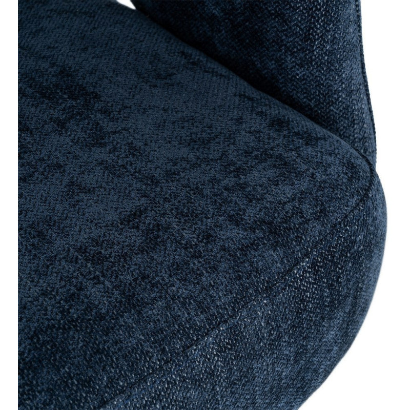 Fauteuil pivotant rétro chic Tissu Bleu Bois MDF Métal Novario 