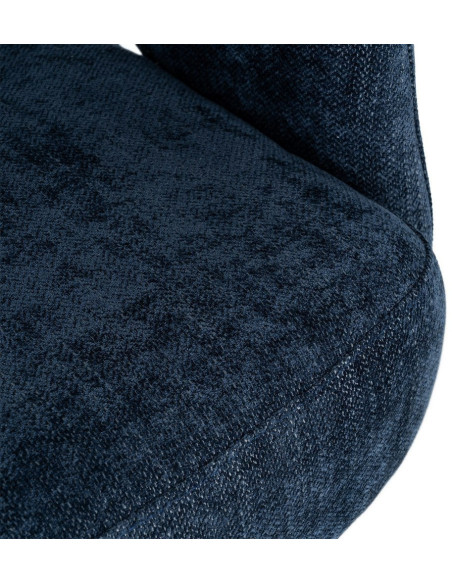 Fauteuil pivotant rétro chic Tissu Bleu Bois MDF Métal Novario 