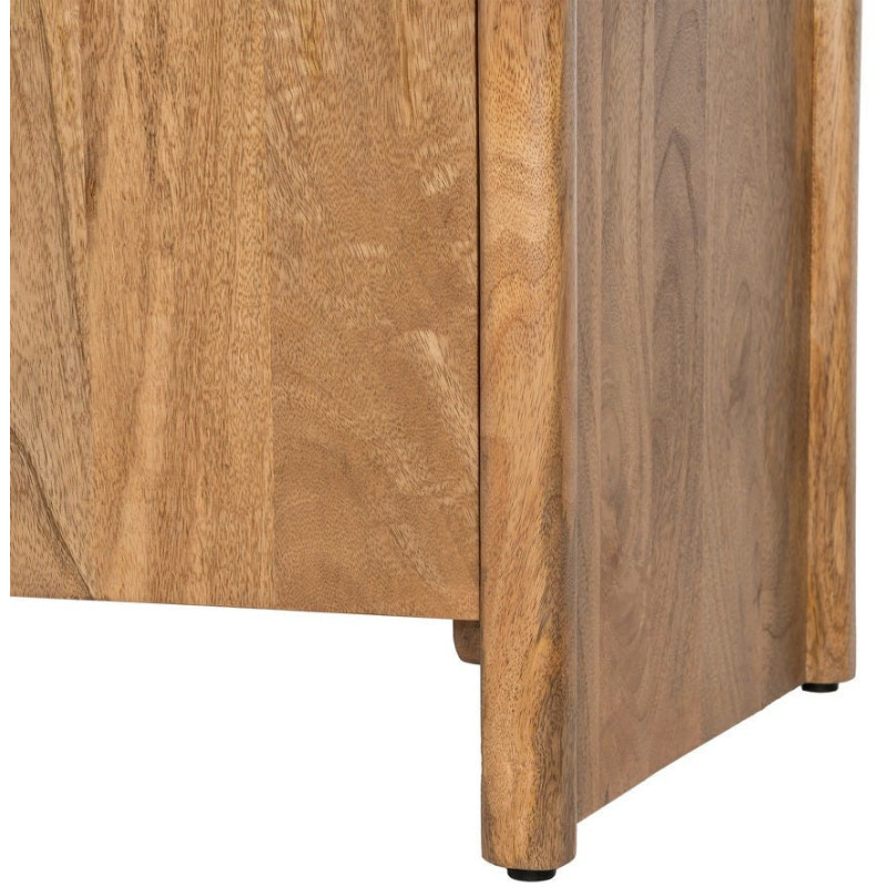 Buffet design organique moderne lignes arrondies Bas 2 portes 2 tiroirs 165 cm Bois de manguier Naturel Oryvia 