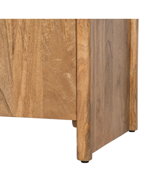 Buffet design organique moderne lignes arrondies Bas 2 portes 2 tiroirs 165 cm Bois de manguier Naturel Oryvia 
