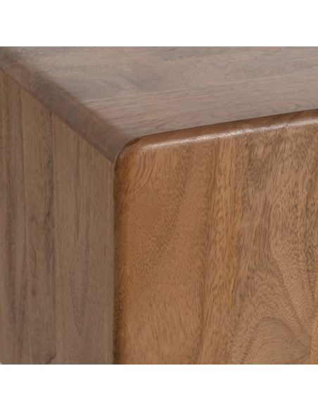 Meuble TV japandi minimaliste 3 portes 160 cm Bois de manguier Naturel Kyvora 
