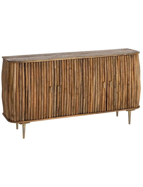 Grand Buffet organique moderne Bas 4 portes 148 cm Bois de manguier Naturel Stréo 