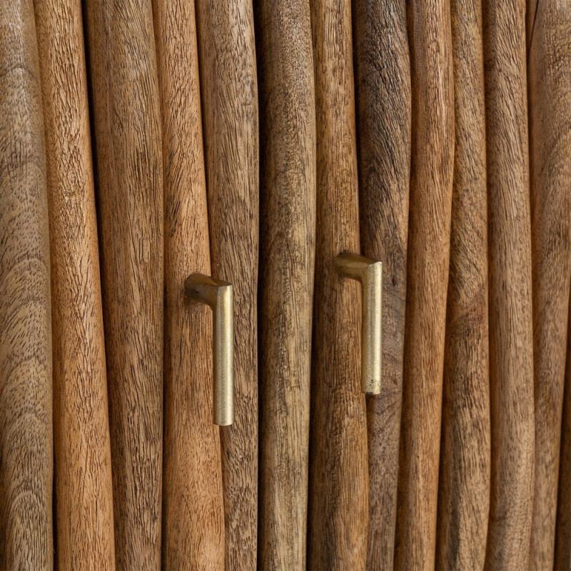 Grand Buffet organique moderne Bas 4 portes 148 cm Bois de manguier Naturel Stréo 