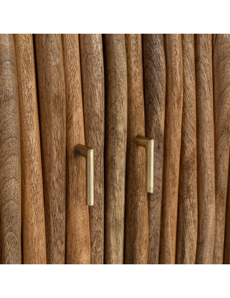 Grand Buffet organique moderne Bas 4 portes 148 cm Bois de manguier Naturel Stréo 