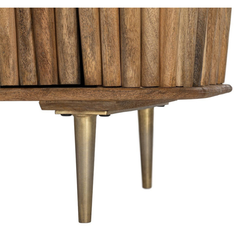 Grand Buffet organique moderne Bas 4 portes 148 cm Bois de manguier Naturel Stréo 