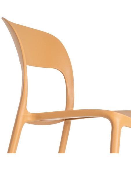 Lot de 4 Chaises de jardin design Polypropylène Jaune ocre Montelia 