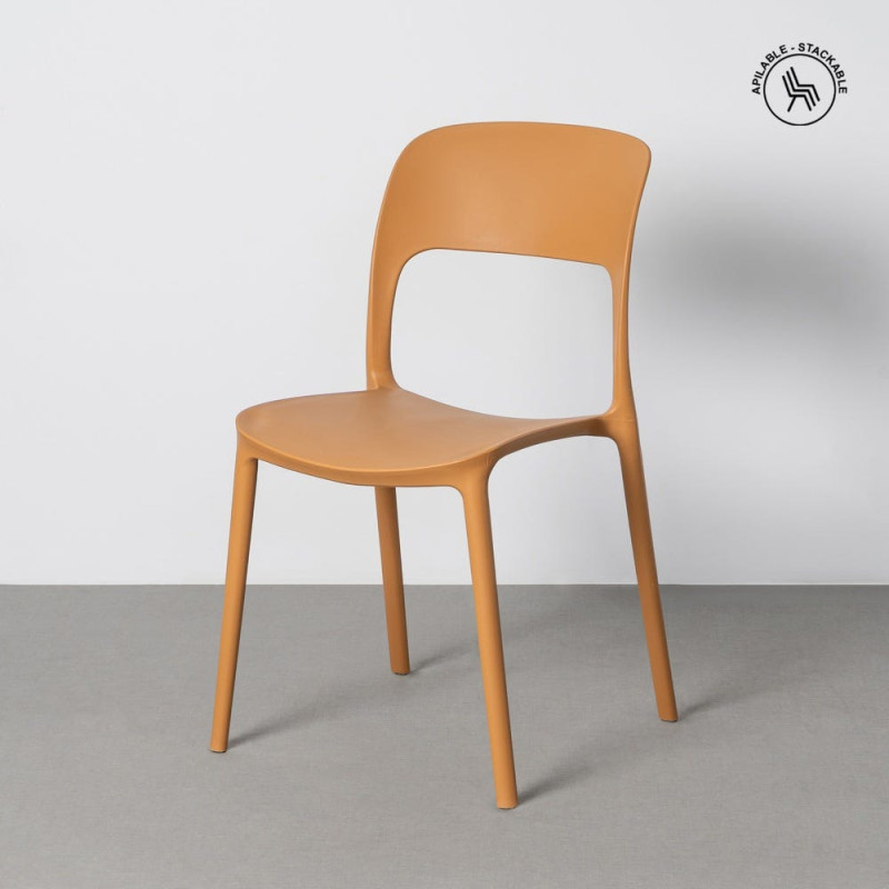 Lot de 4 Chaises de jardin design Polypropylène Jaune ocre Montelia 