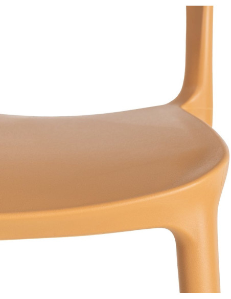 Lot de 4 Chaises de jardin design Polypropylène Jaune ocre Montelia 