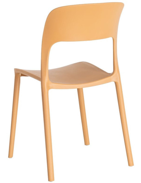 Lot de 4 Chaises de jardin design Polypropylène Jaune ocre Montelia 