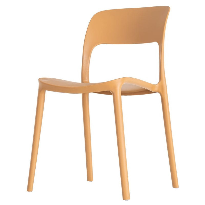 Lot de 4 Chaises de jardin design Polypropylène Jaune ocre Montelia 