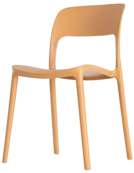 Lot de 4 Chaises de jardin design Polypropylène Jaune ocre Montelia 