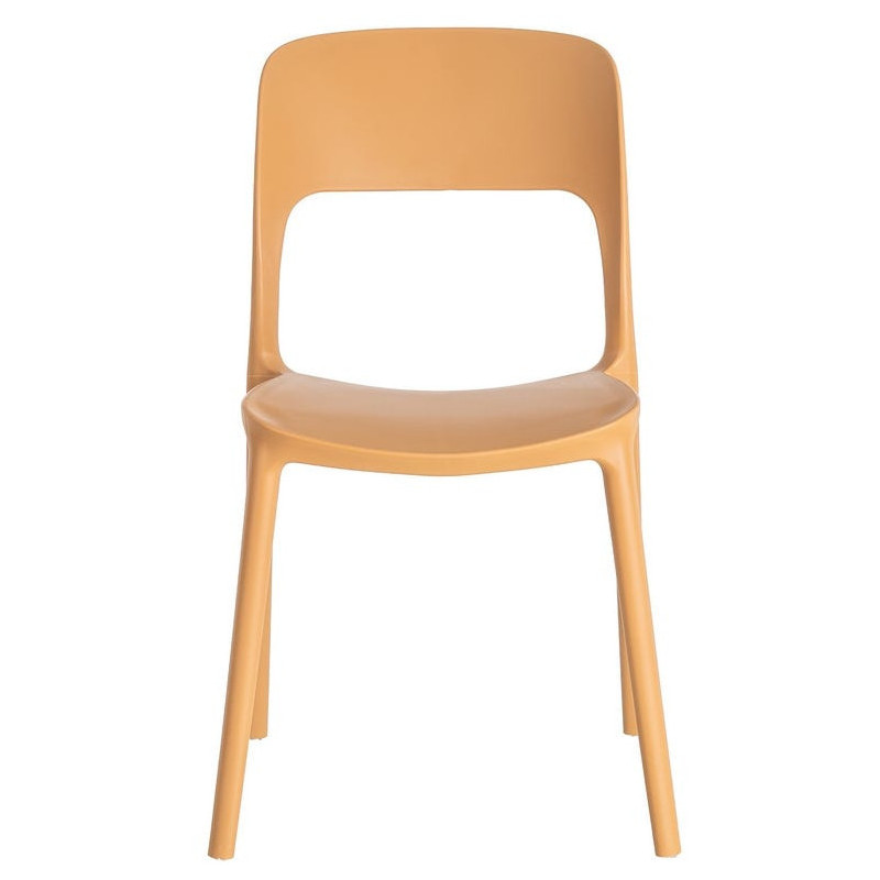 Lot de 4 Chaises de jardin design Polypropylène Jaune ocre Montelia 